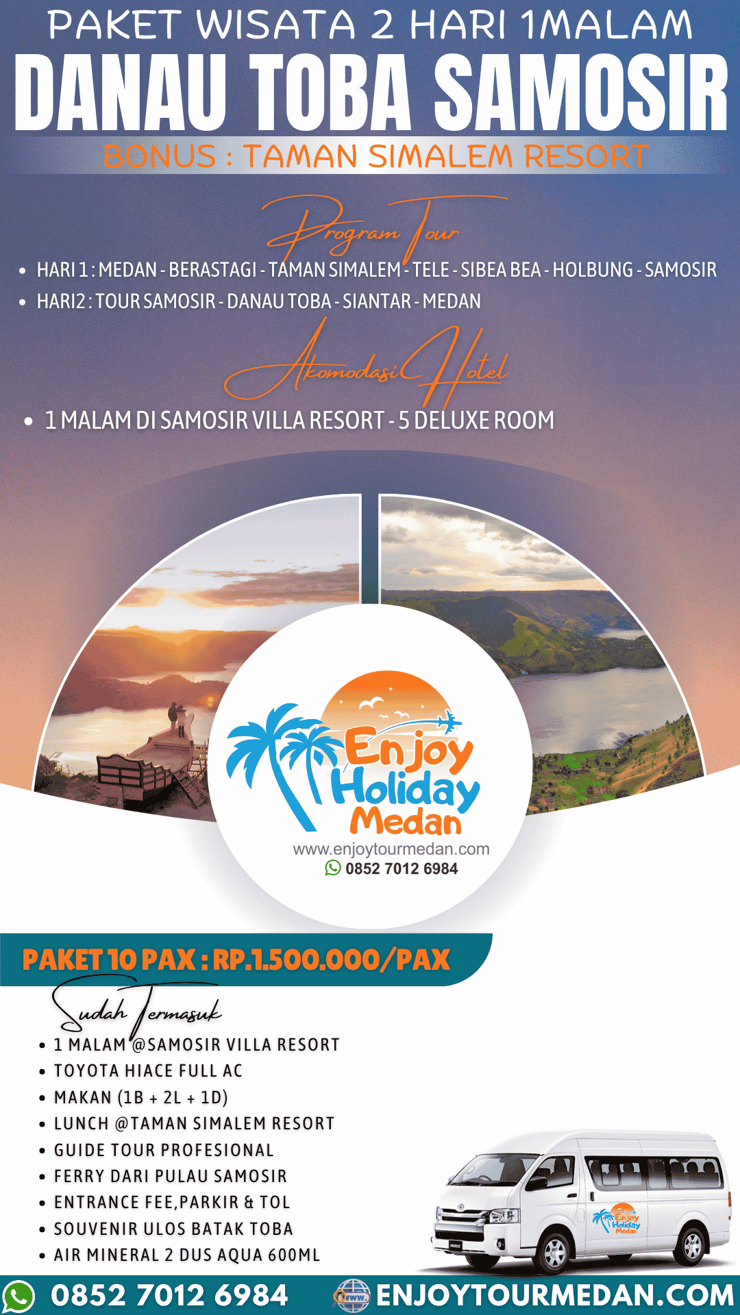 Paket Wisata Danau Toba 1 Hari