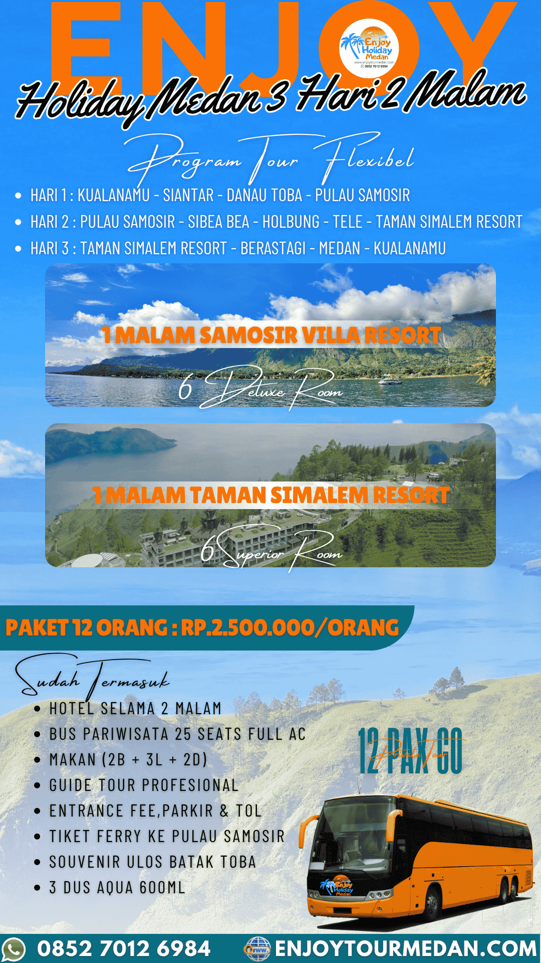 Paket Wisata Danau Toba 3 Hari 2 Malam