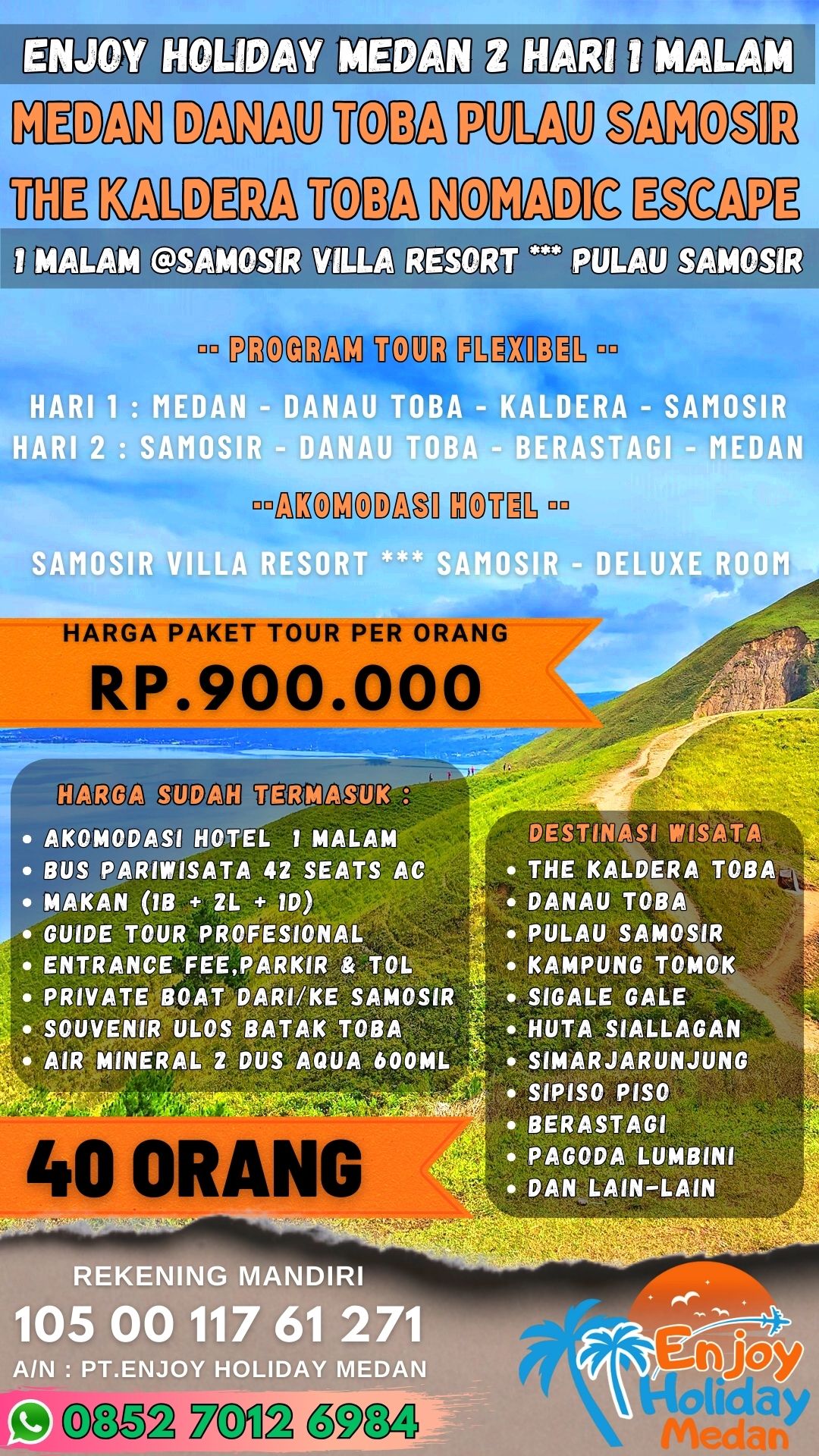 Paket Tour Danau Toba 1 Hari,Travel Medan