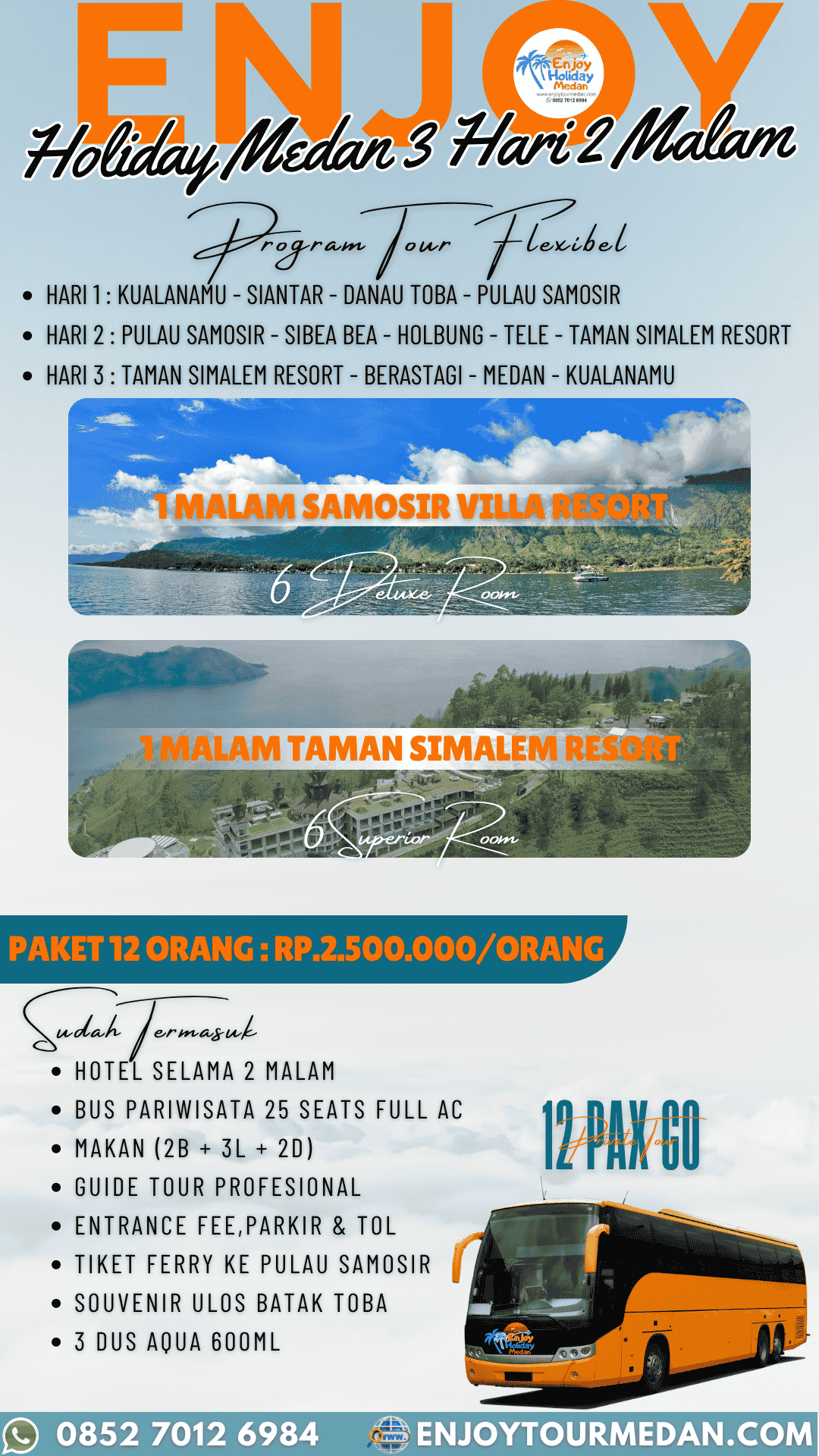 PAKET TOUR MEDAN DANAU TOBA 3D2N