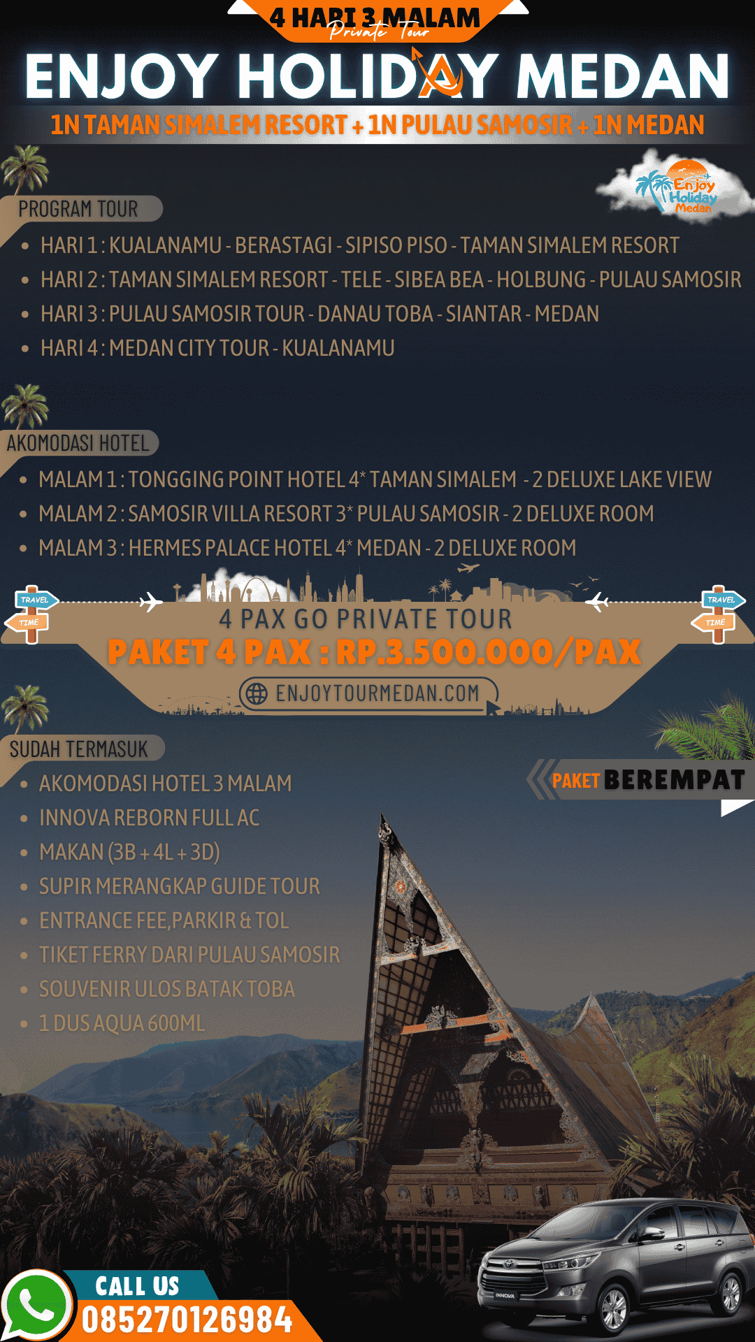 Paket Tour Medan 4 Hari 3 Malam