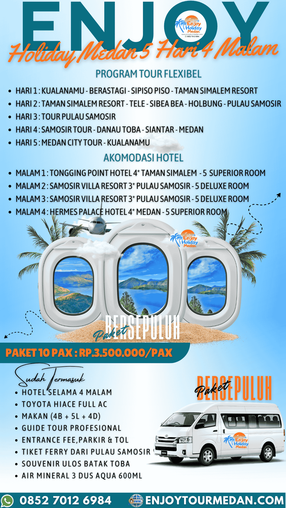 Paket Tour Medan 5 Hari 4 Malam Pesona Lake Toba