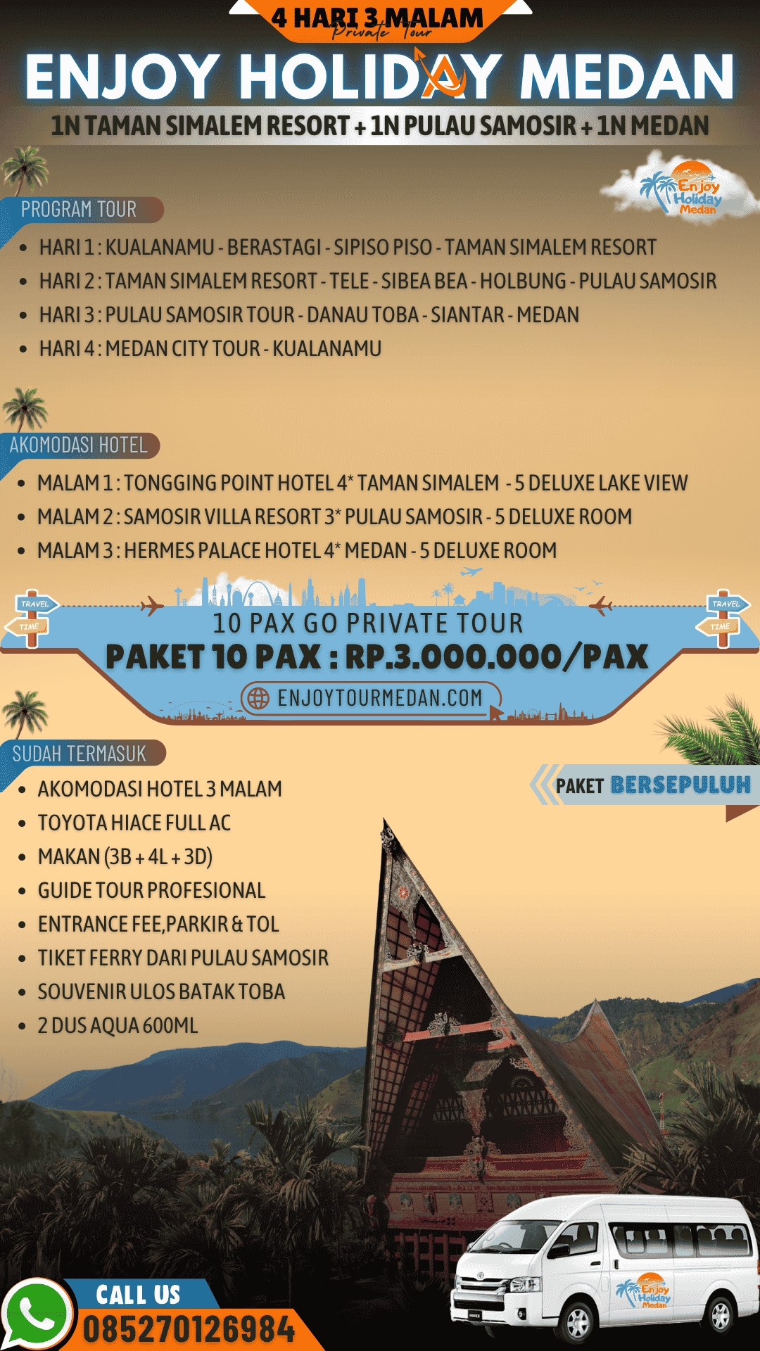 Paket Wisata 4 Hari 3 Malam Taman Simalem Resort