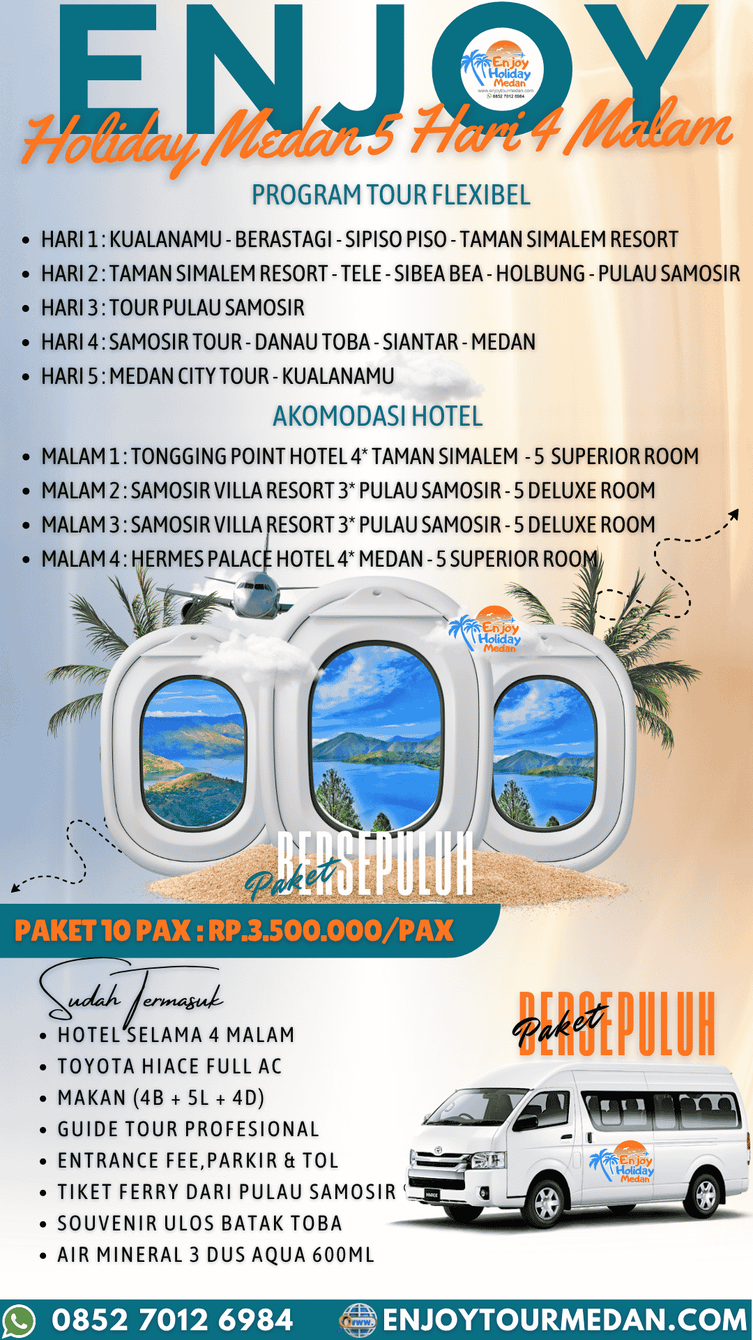 Paket Wisata Medan – Danau Toba 5 Hari 4 Malam