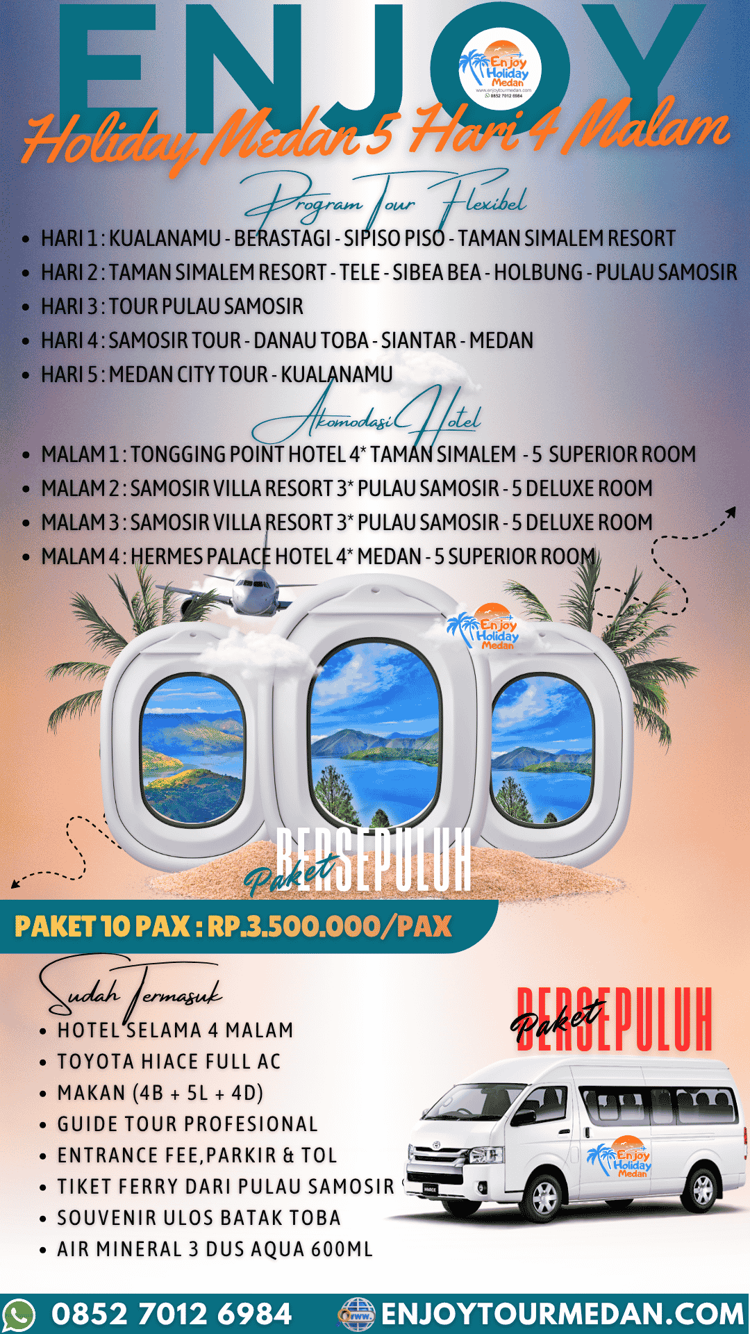 Paket Tour Danau Toba 5 Hari 4 Malam