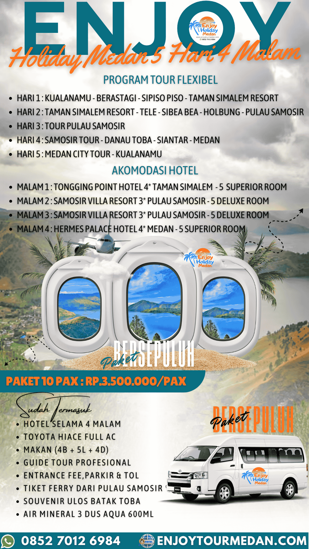 Paket Tour Danau Toba 6 Hari 5 Malam