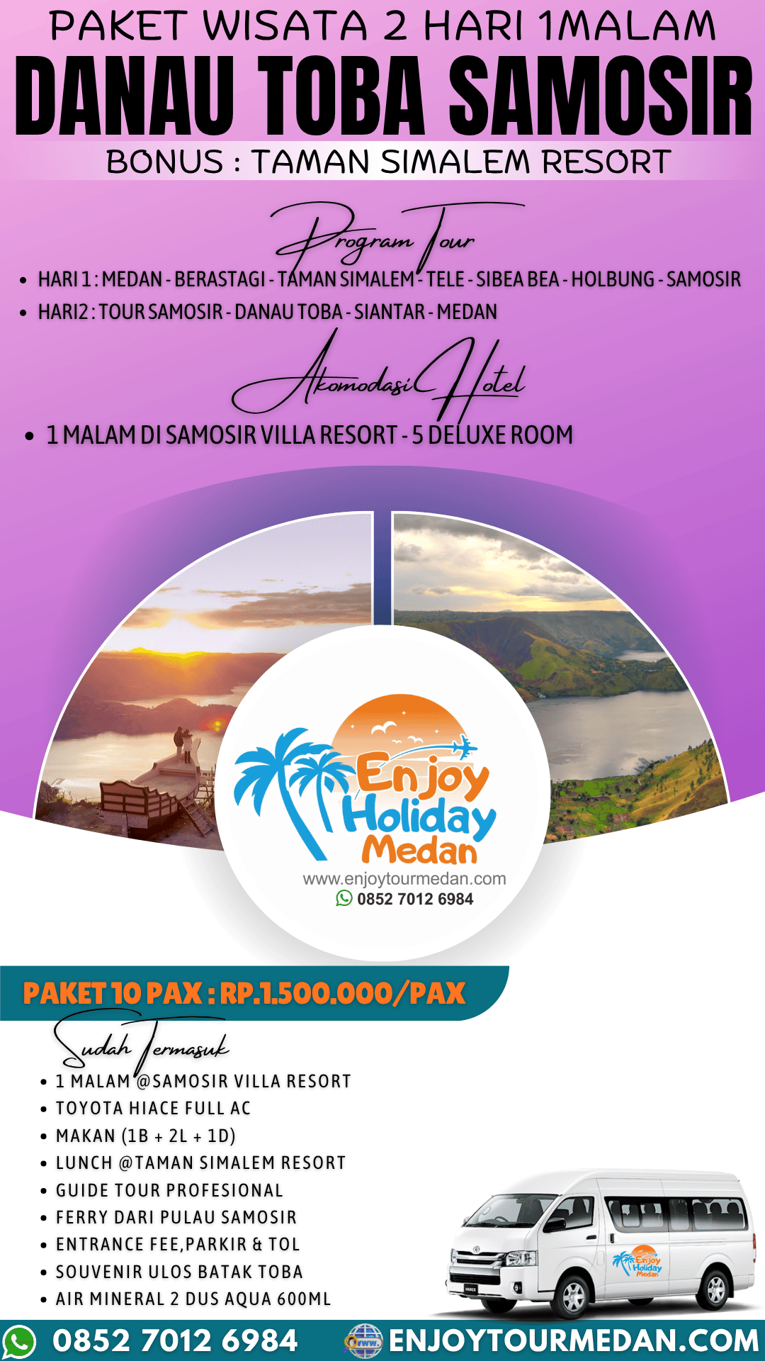 Paket Tour Medan Danau Toba Terlaris 2D1N