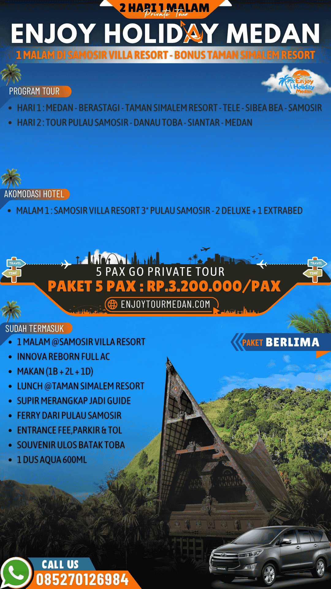 Paket Wisata Samosir 1 Hari