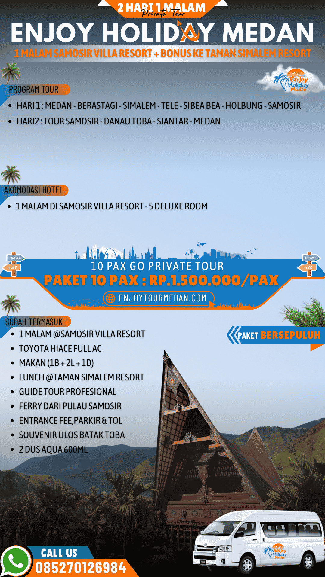2D1N Trip Medan Danau Toba Dari Jakarta