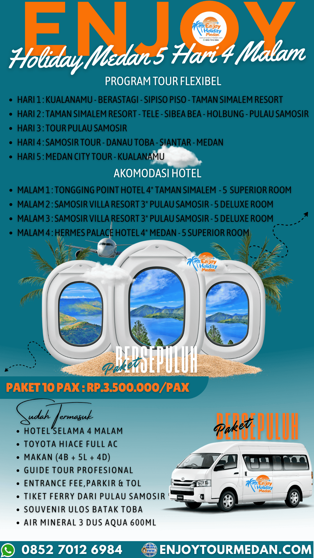 Pakej Medan Danau Toba 5 Hari 4 Malam