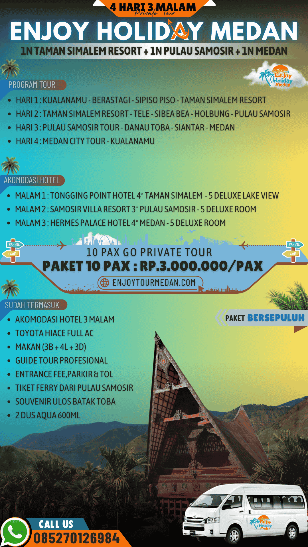 Pakej Percutian Ke Medan Danau Toba