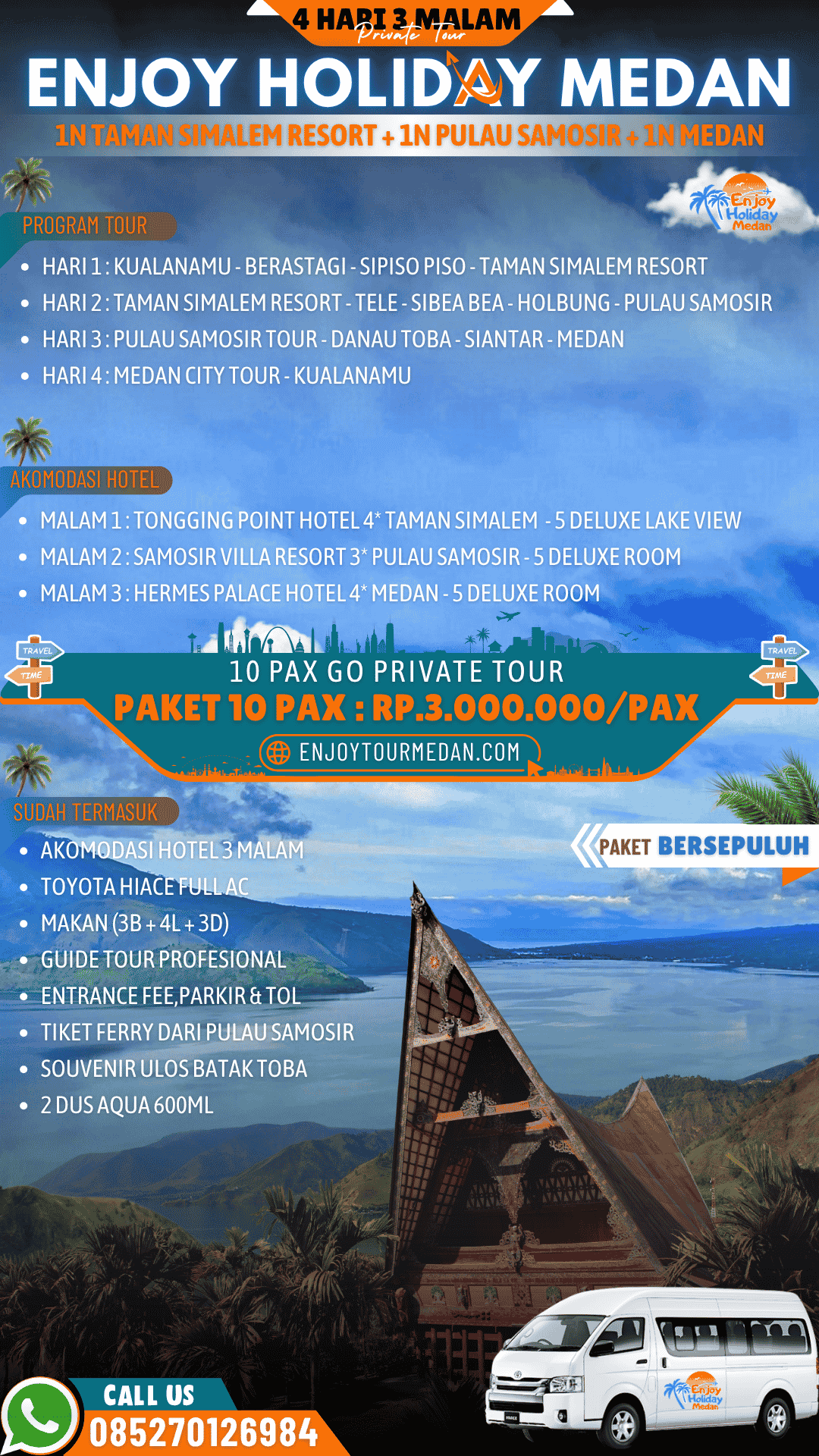 Paket Tour Taman Simalem Resort 4 Hari 3 Malam