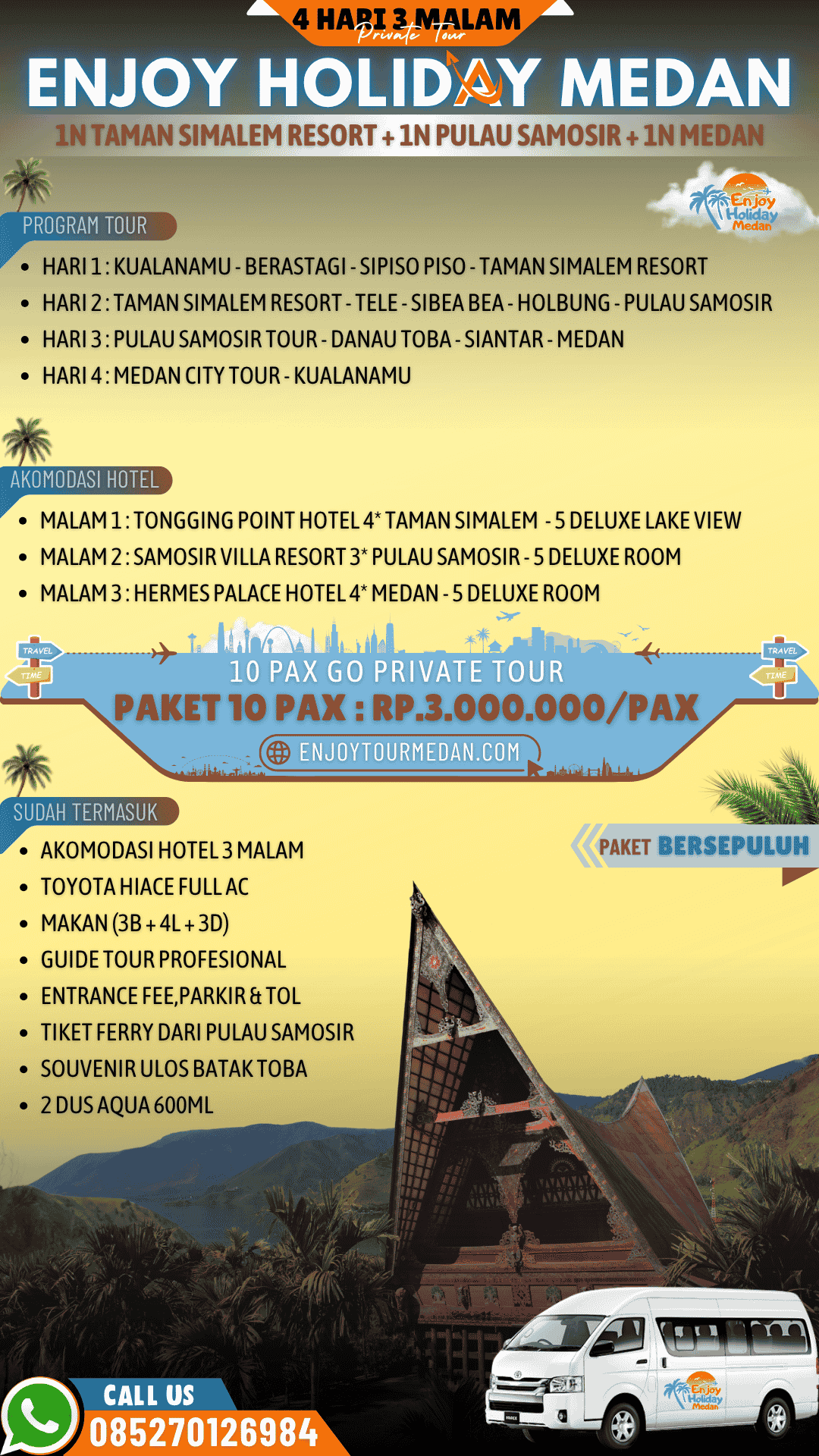 Paket Wisata Medan 4 Hari 3 Malam