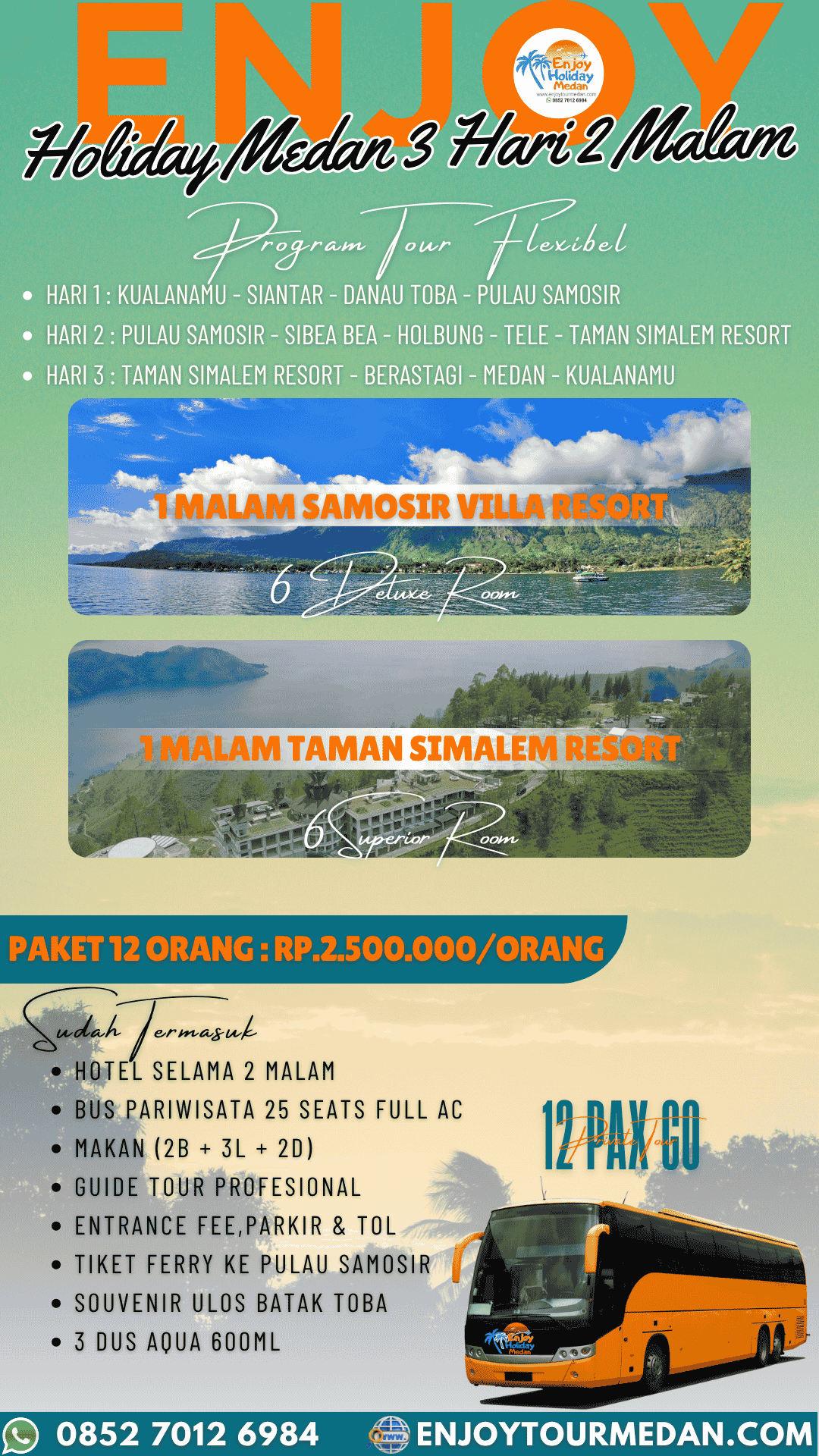 Private Trip Danau Toba 3 Hari 2 Malam