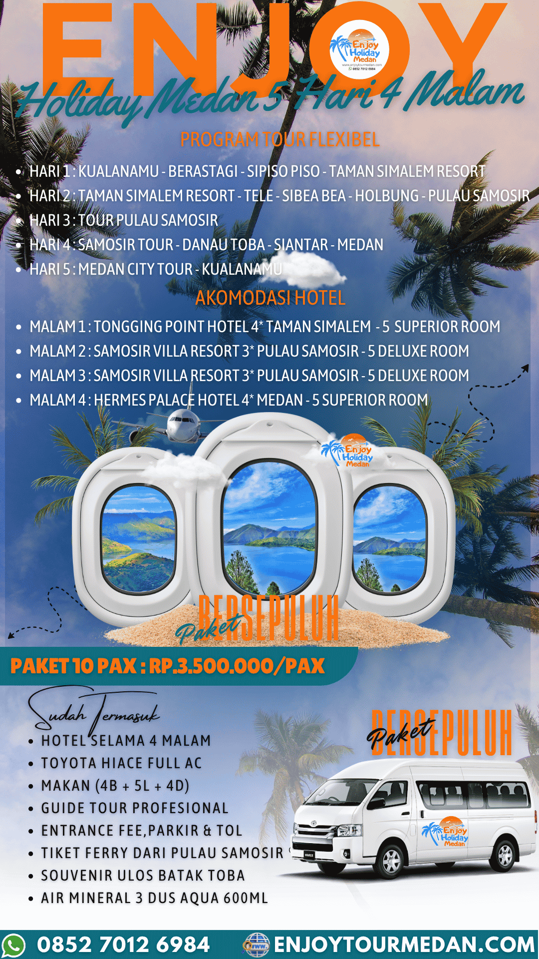 Private Trip Danau Toba 5 Hari 4 Malam