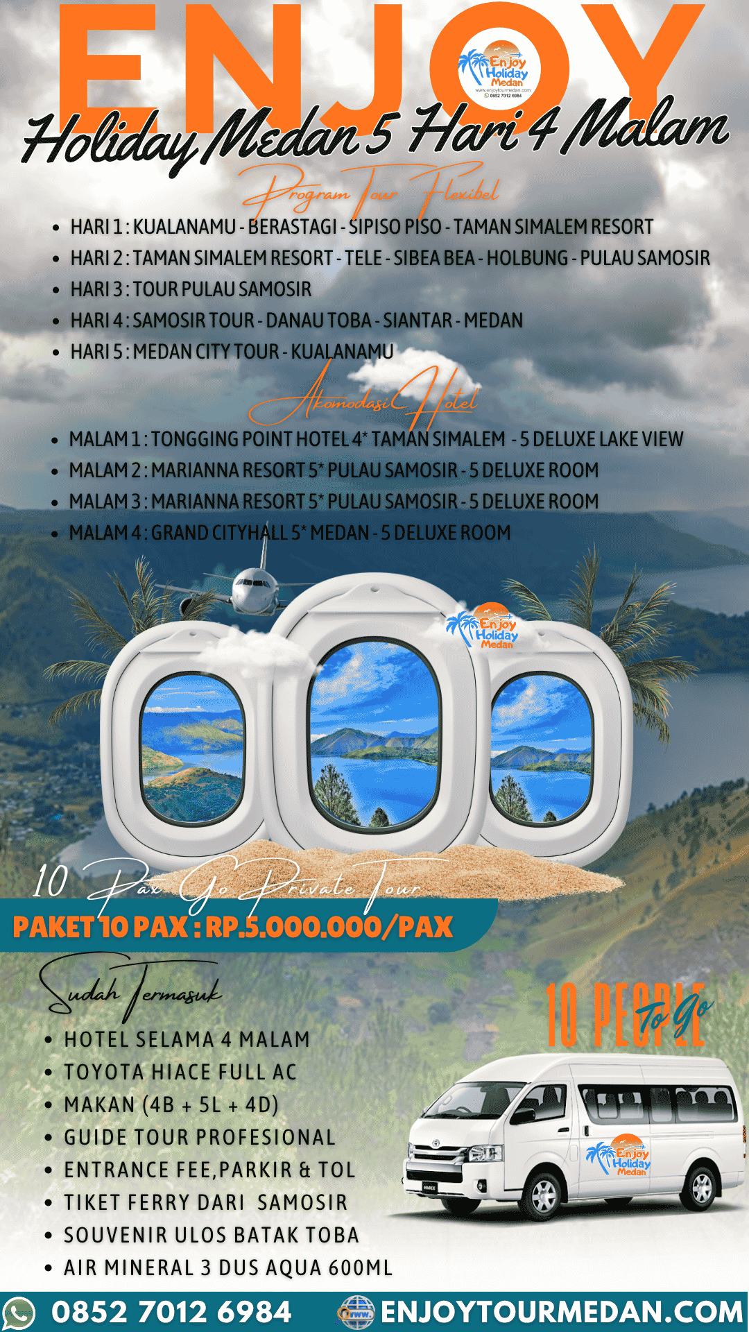Private Trip Danau Toba 6 Hari 5 Malam